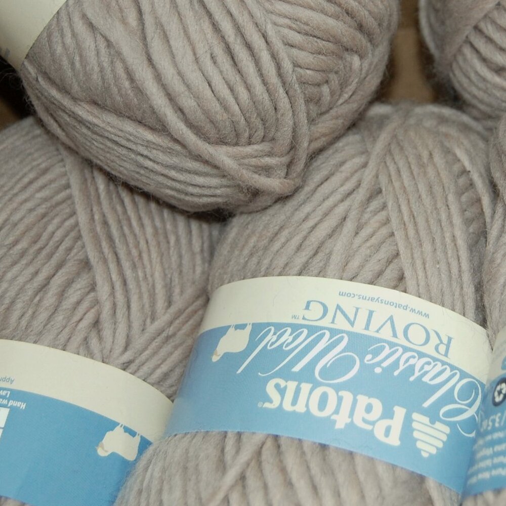 Mix Dye Lot of 6, Patons Classic Wool Roving Yarn, Natural Taupe